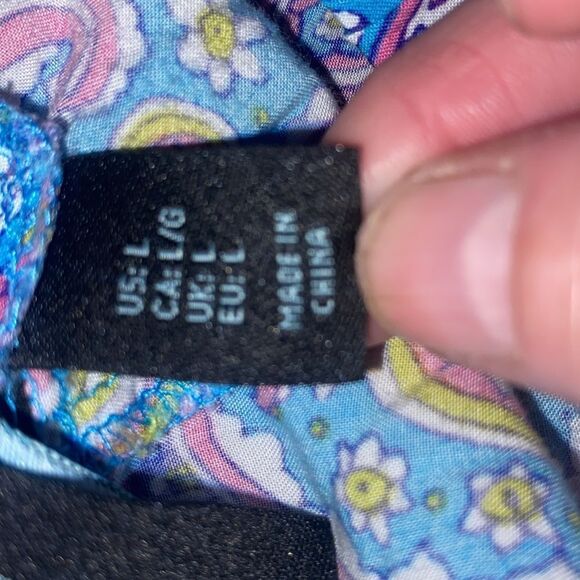 Cynthia Rowley Paisley Print Shirred Pocket Elastic Waist Jogger Pants Sz Large - Picture 6 of 7